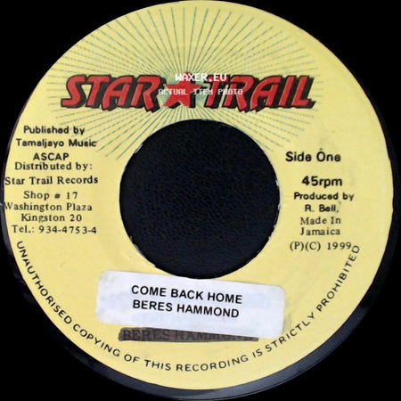 Beres Hammond - Come Back Home / Version side A
