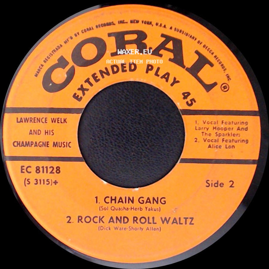 Lawrence Welk And His Champagne Music - Moritat - Fox Trot / Lisbon Antigua - Fox Trot / Chain Gang / Rock And Roll Waltz side B