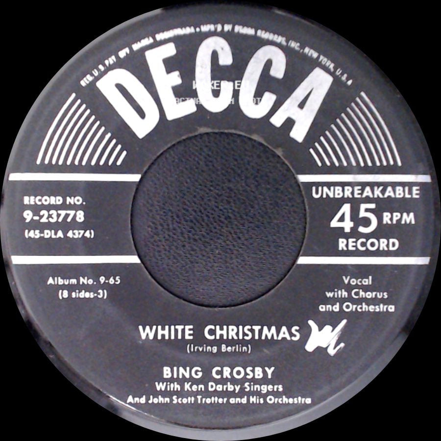 Bing Crosby / Bing Crosby With John Scott Trotter And His Orchestra - White Christmas / God Rest Ye Merry Gentlemen side A