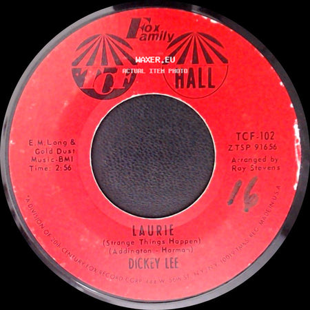 Dickey Lee - Party Doll / Laurie (Strange Things Happen) side B