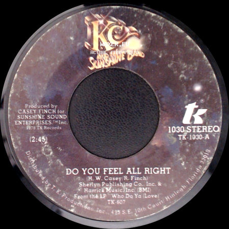 Kc And The Sunshine Band - Do You Feel All Right / I Will Love You Tomorrow side A