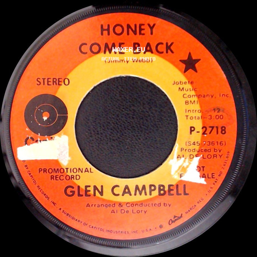 Glen Campbell - Where Do You Go / Honey Come Back side B