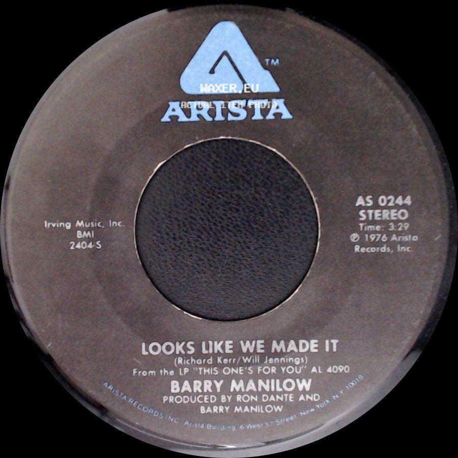 Barry Manilow - New York City Rhythm / Looks Like We Made It side B