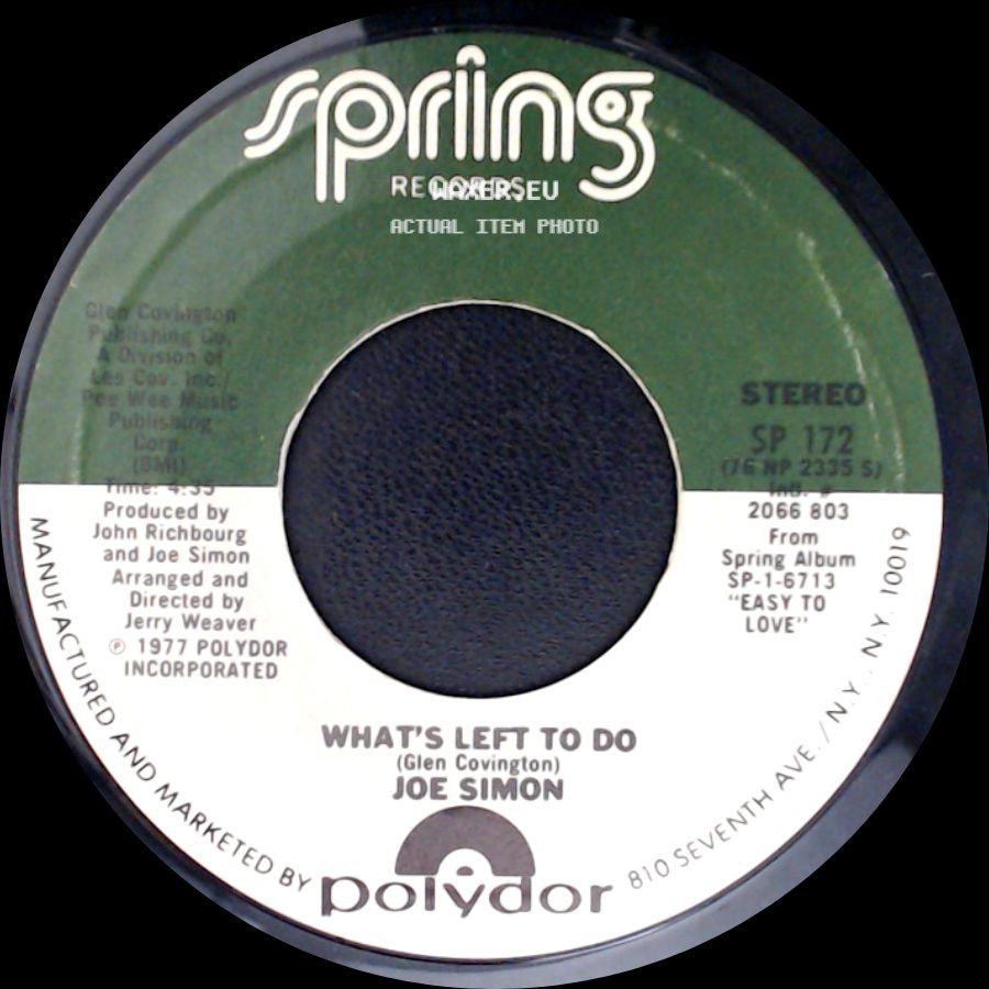 Joe Simon - You Didn't Have To Play No Games / What's Left To Do side B