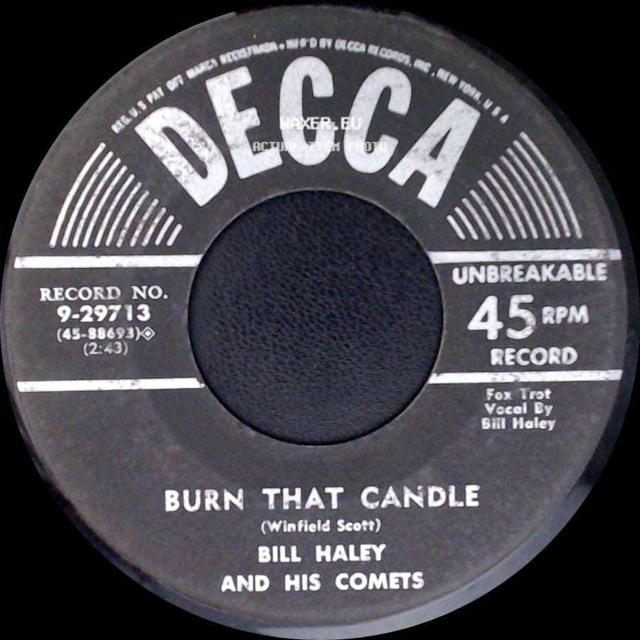 Bill Haley And His Comets - Burn That Candle / Rock-A-Beatin' Boogie side A