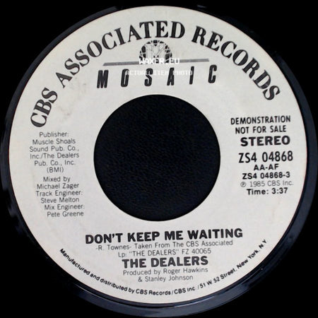 The Dealers - Don't Keep Me Waiting / Don't Keep Me Waiting side A