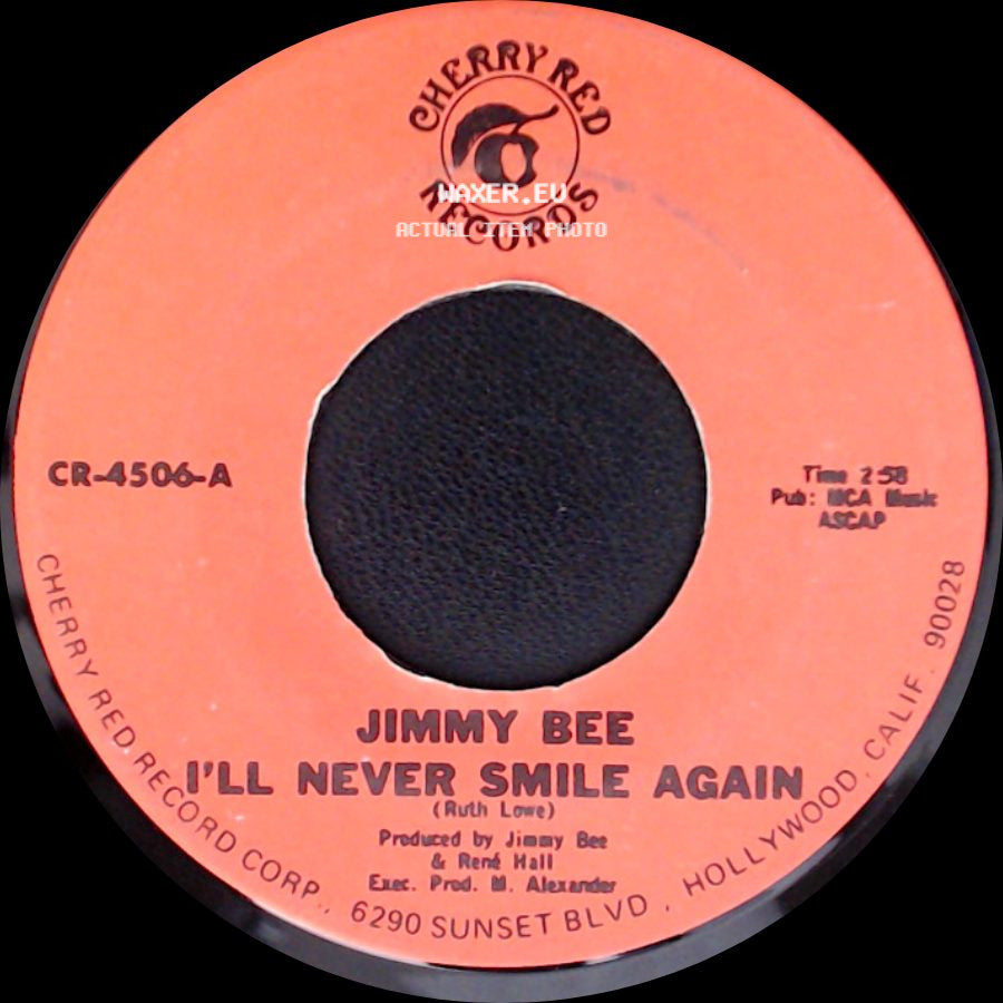 Jimmy Bee - It's Too Late / I'll Never Smile Again side B