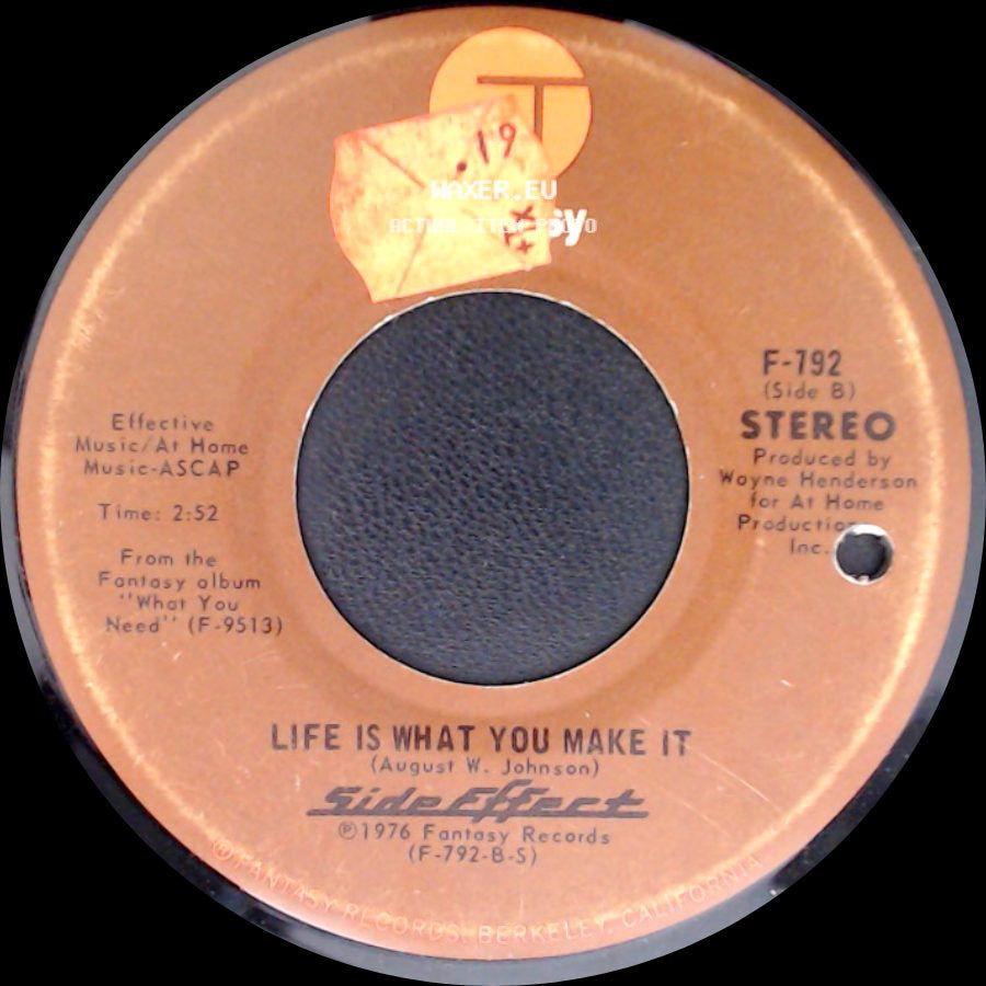 Side Effect - Keep That Same Old Feeling / Life Is What You Make It side B