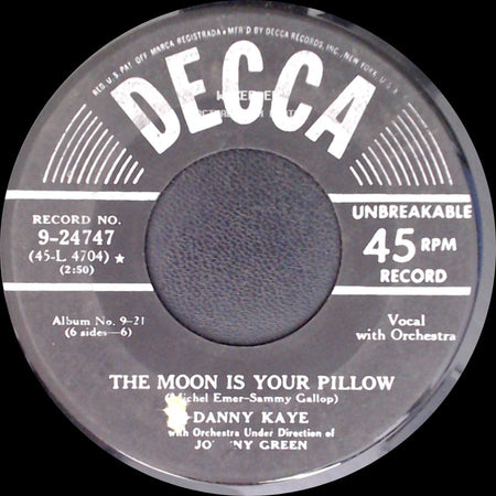 Danny Kaye - A Lullaby For Dena / The Moon Is Your Pillow side B