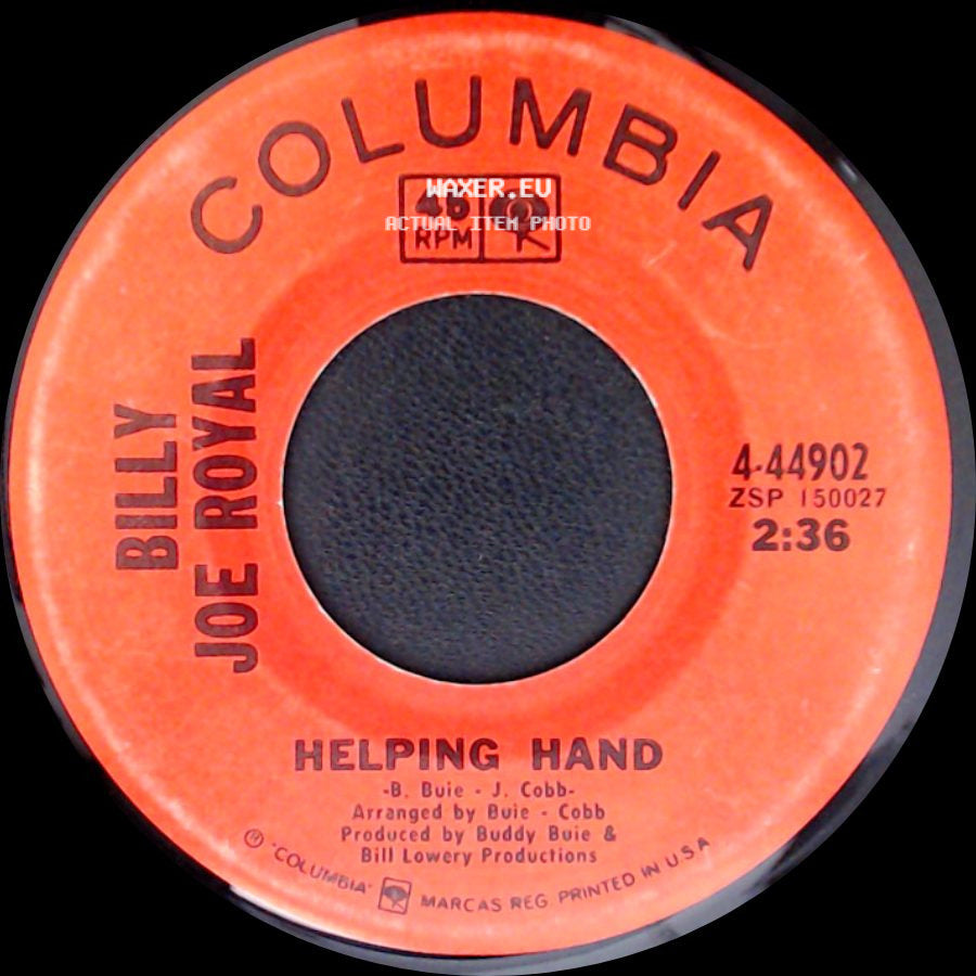 Billy Joe Royal - Helping Hand / Cherry Hill Park side A