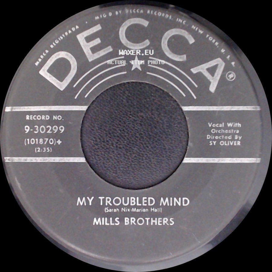 Mills Brothers - Queen Of The Senior Prom / My Troubled Mind side B