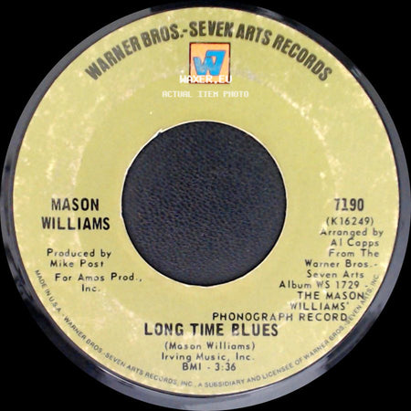 Mason Williams - Classical Gas / Long Time Blues side B