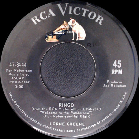 Lorne Greene - Bonanza / Ringo side B