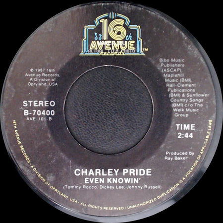 Charley Pride - Even Knowin' / Have I Got Some Blues For You side A