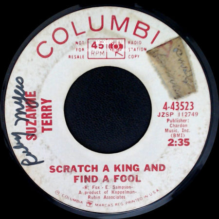 Suzanne Terry - Somebody Turned My World Upside Down / Scratch A King And Find A Fool side B