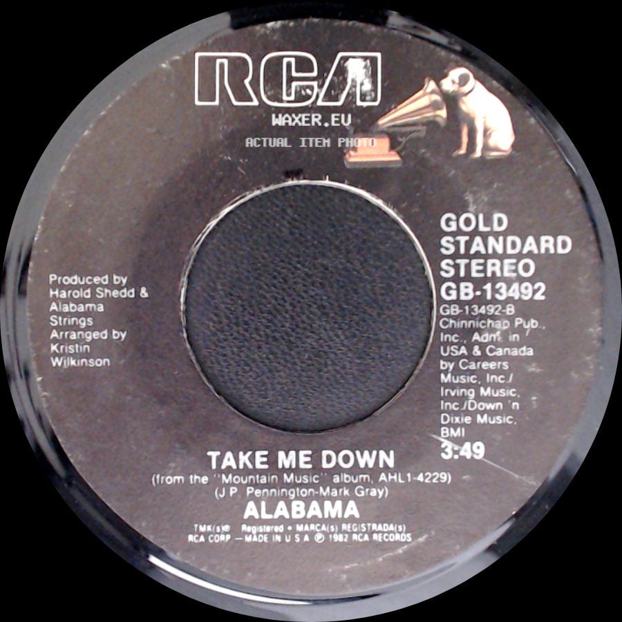 Alabama - Take Me Down / Close Enough To Perfect side A