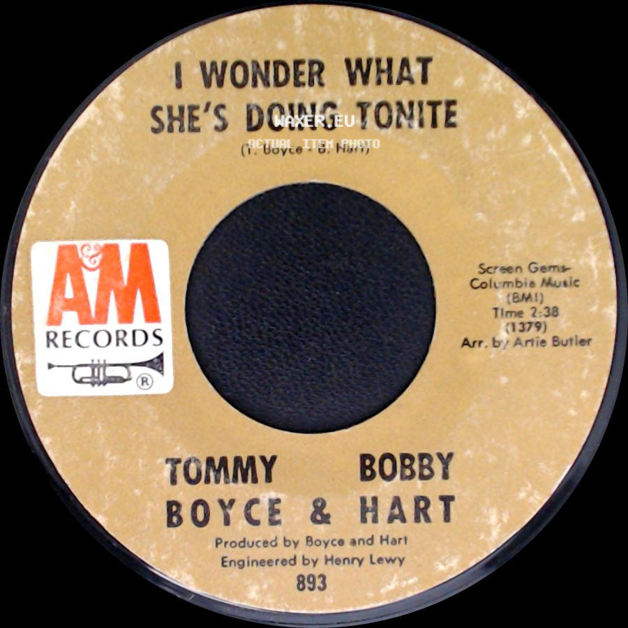 Tommy Boyce & Bobby Hart - I Wonder What She's Doing Tonite / The Ambushers side A