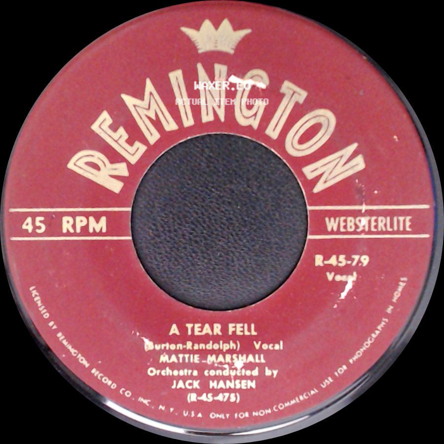 Mattie Marshall / New Notes - A Tear Fell / Why Do Fools Fall In Love side A