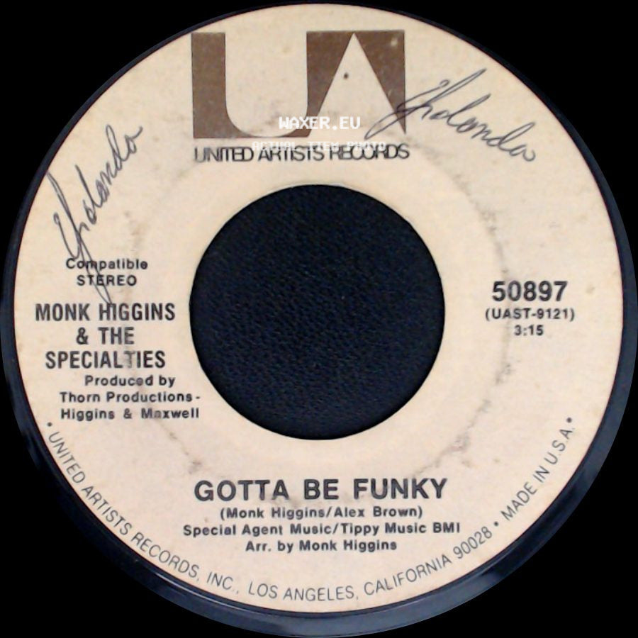 Monk Higgins & The Specialties - Big Water Bed / Gotta Be Funky side B