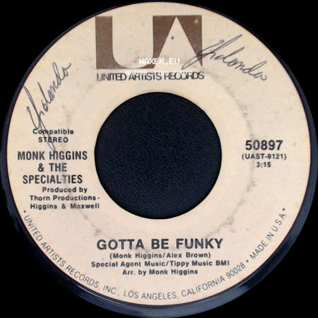 Monk Higgins & The Specialties - Big Water Bed / Gotta Be Funky side B