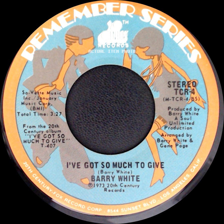 Barry White - I'm Gonna Love You Just A Little Bit More Baby / I've Got So Much To Give side B