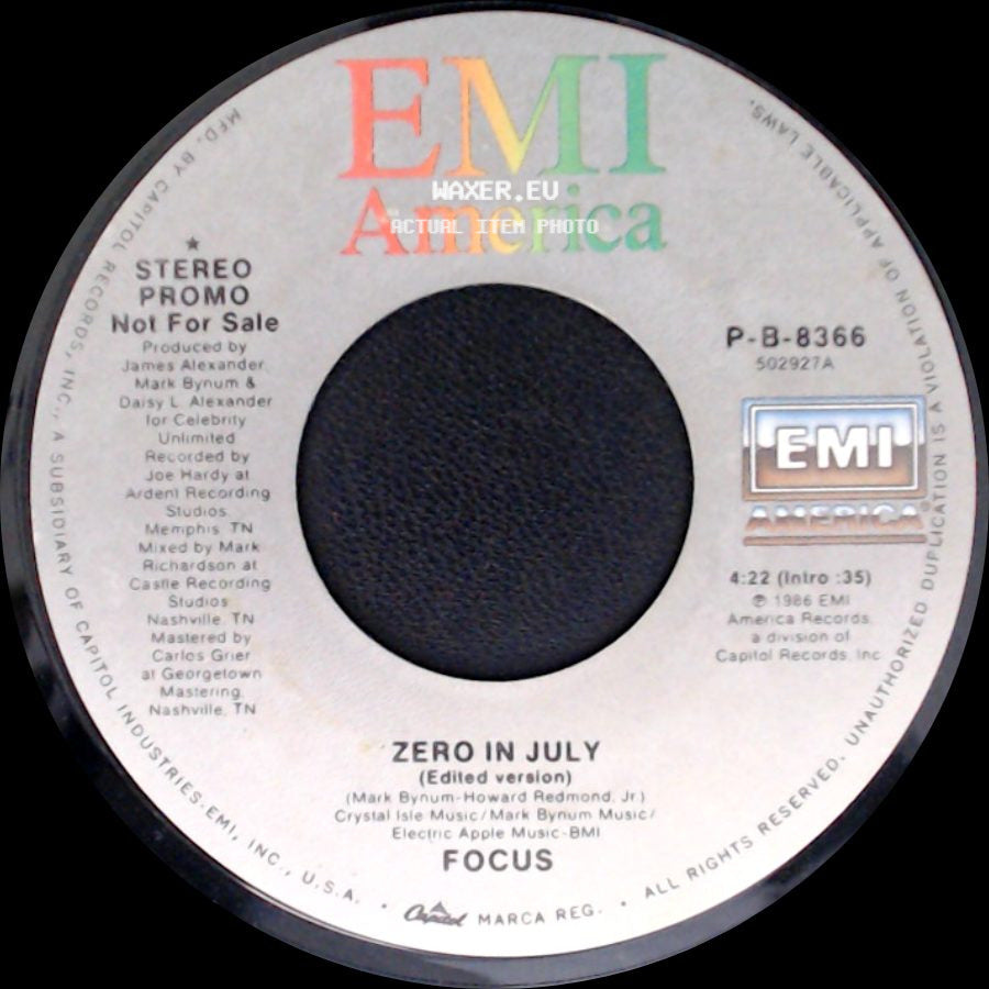 Focus - Zero In July / Zero In July side A