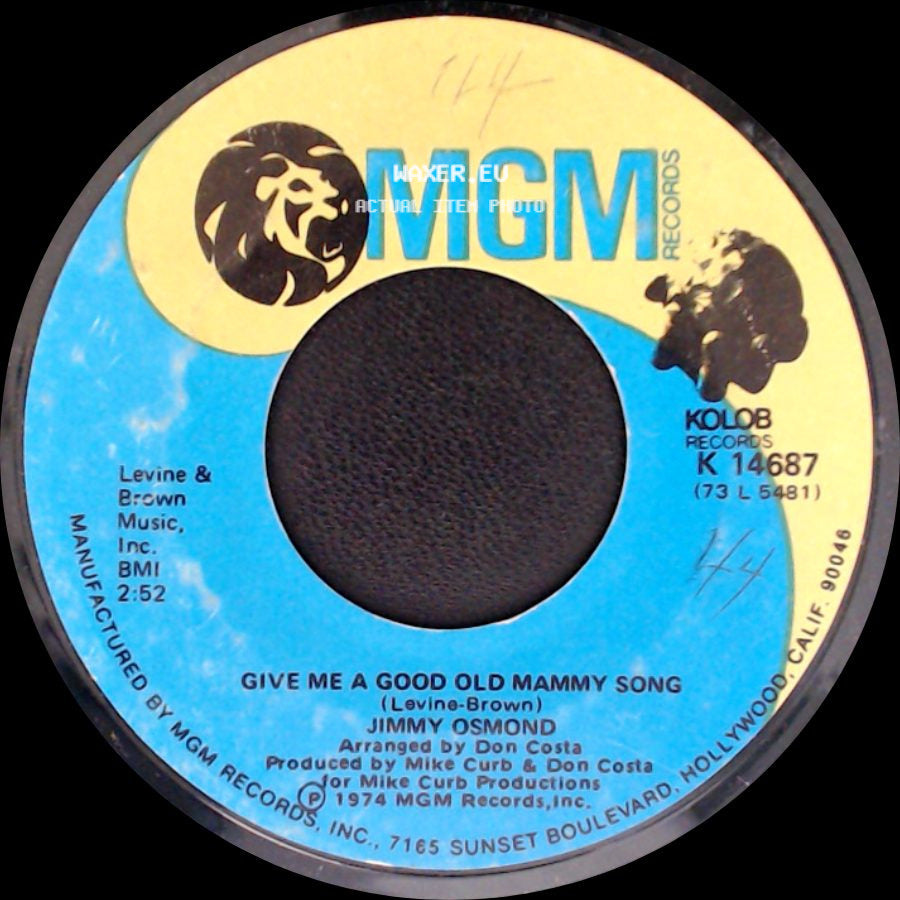 Jimmy Osmond - Give Me A Good Old Mammy Song / I'm Gonna Knock On Your Door side A