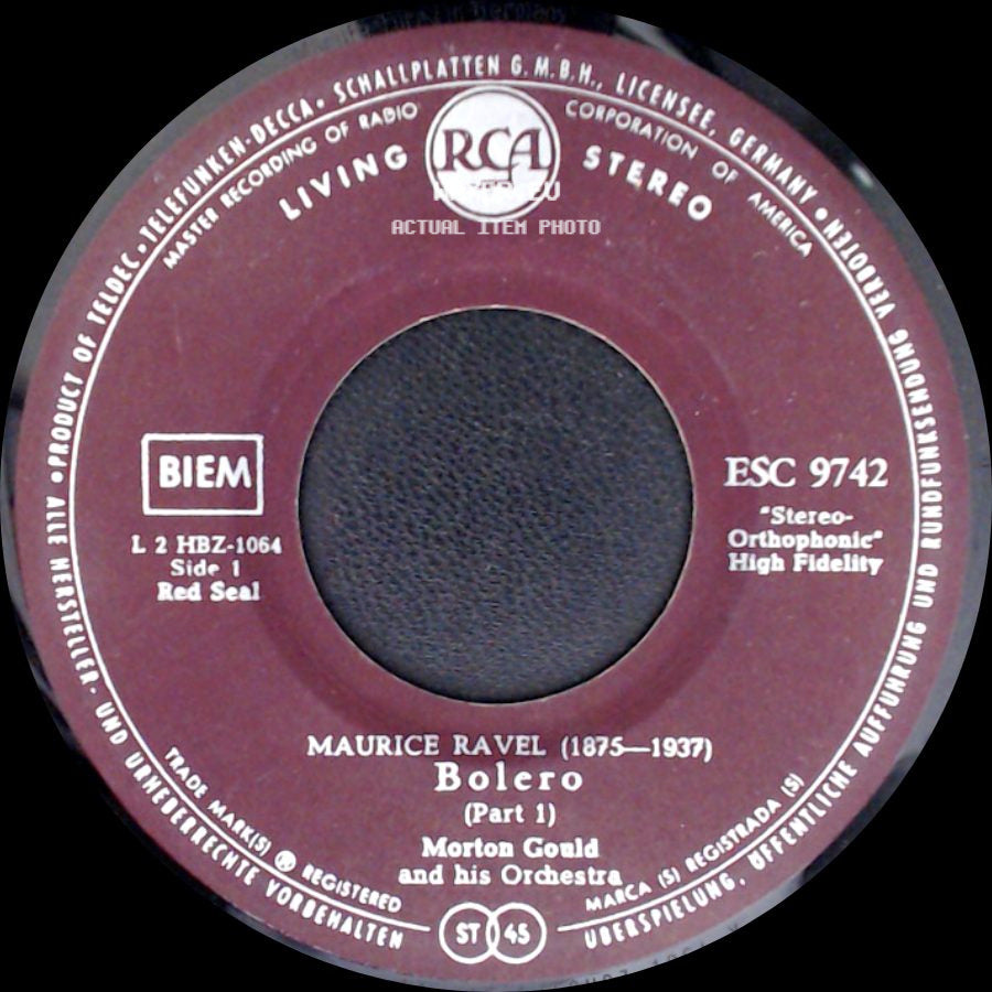 Morton Gould And His Orchestra - Bolero (Part 1) / Bolero (Part 2) side A