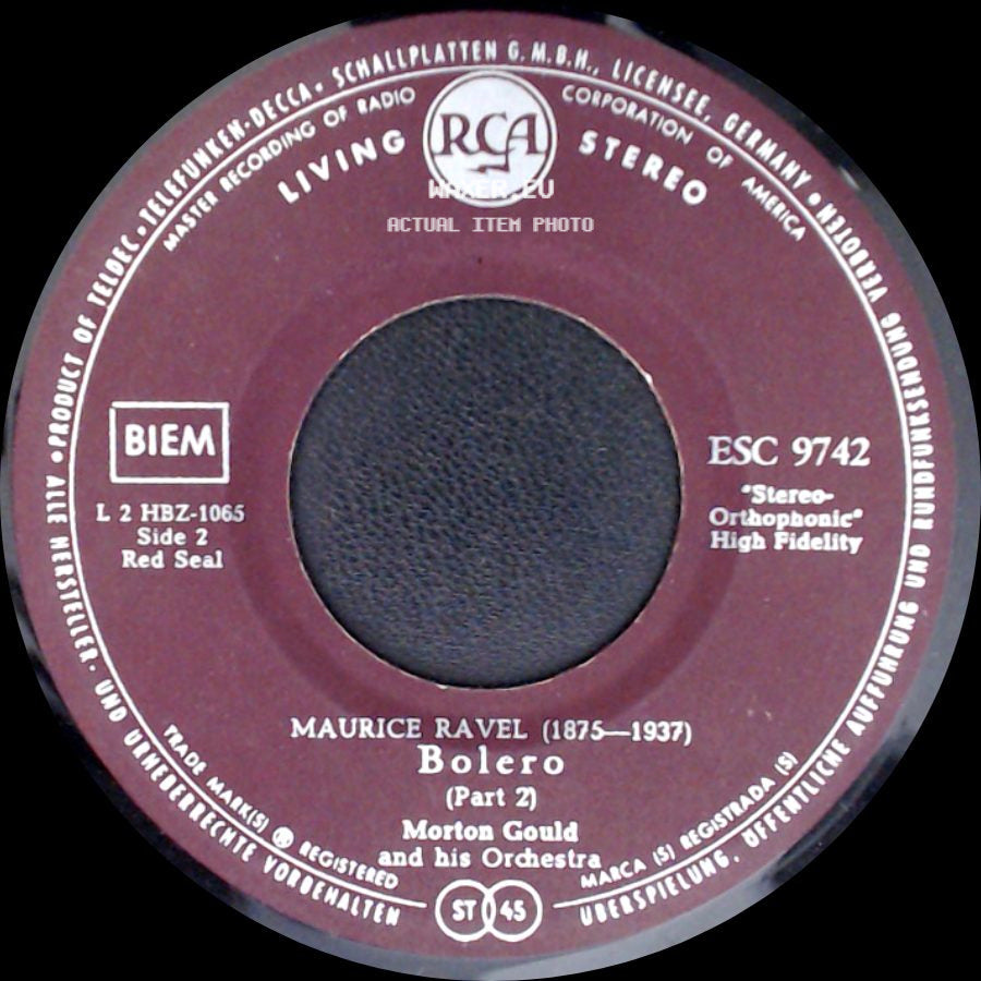 Morton Gould And His Orchestra - Bolero (Part 1) / Bolero (Part 2) side B