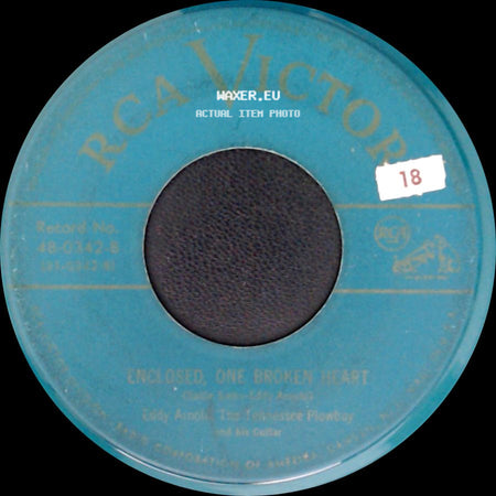 Eddy Arnold, The Tennessee Plowboy And His Guitar - Enclosed, One Broken Heart / Cuddle Buggin' Baby side A