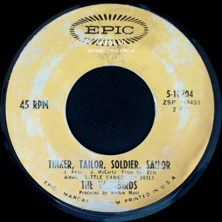 The Yardbirds - Ha Ha Said The Clown / Tinker, Tailor, Soldier, Sailor side B