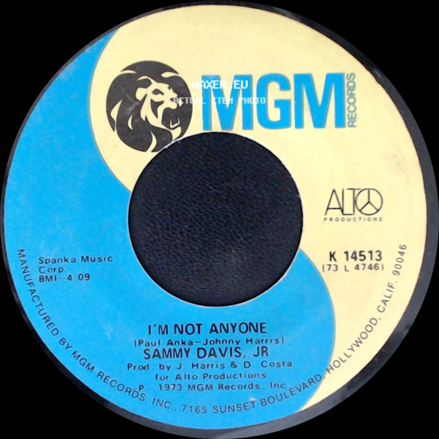 Sammy Davis, Jr. - (I'd Be) A Legend In My Time / I'm Not Anyone side B