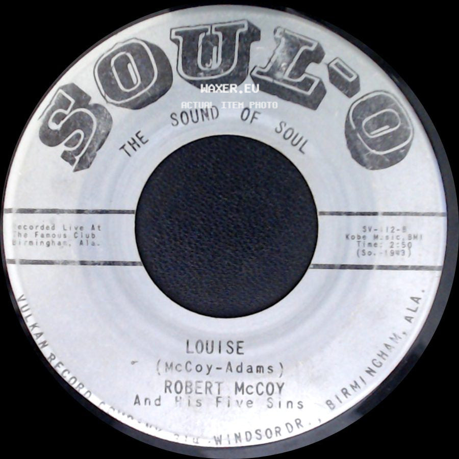 Robert Mccoy And His Five Sins - Louise / Bye Bye Baby side A