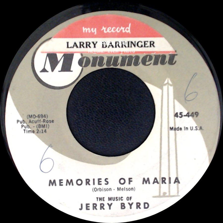 Jerry Byrd / Larry Barringer - Invitation (To Love) / Memories Of Maria side B