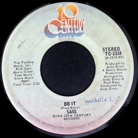 Sass - Do It / I Only Wanted To Love You side A