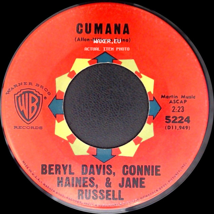 Tommie "The Ace" Carruthers And The Avengers / Beryl Davis, Connie Haines, & Jane Russell - Cumana Boogie / Cumana side B