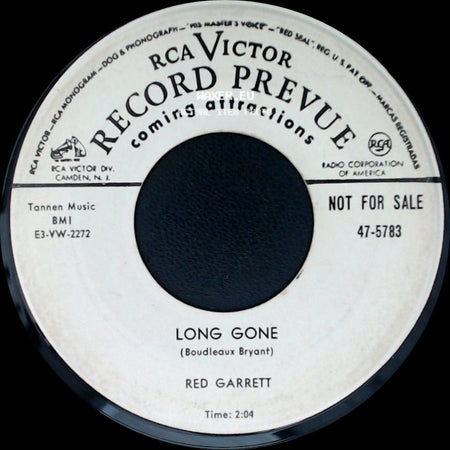 Red Garrett - Long Gone / Tell Me Again side A
