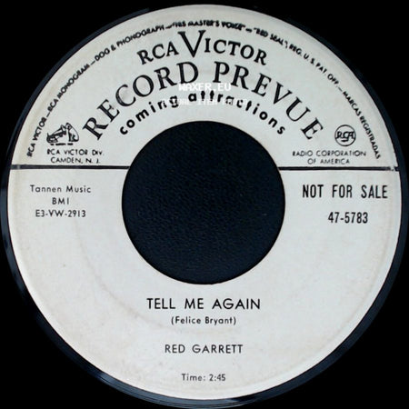 Red Garrett - Long Gone / Tell Me Again side B