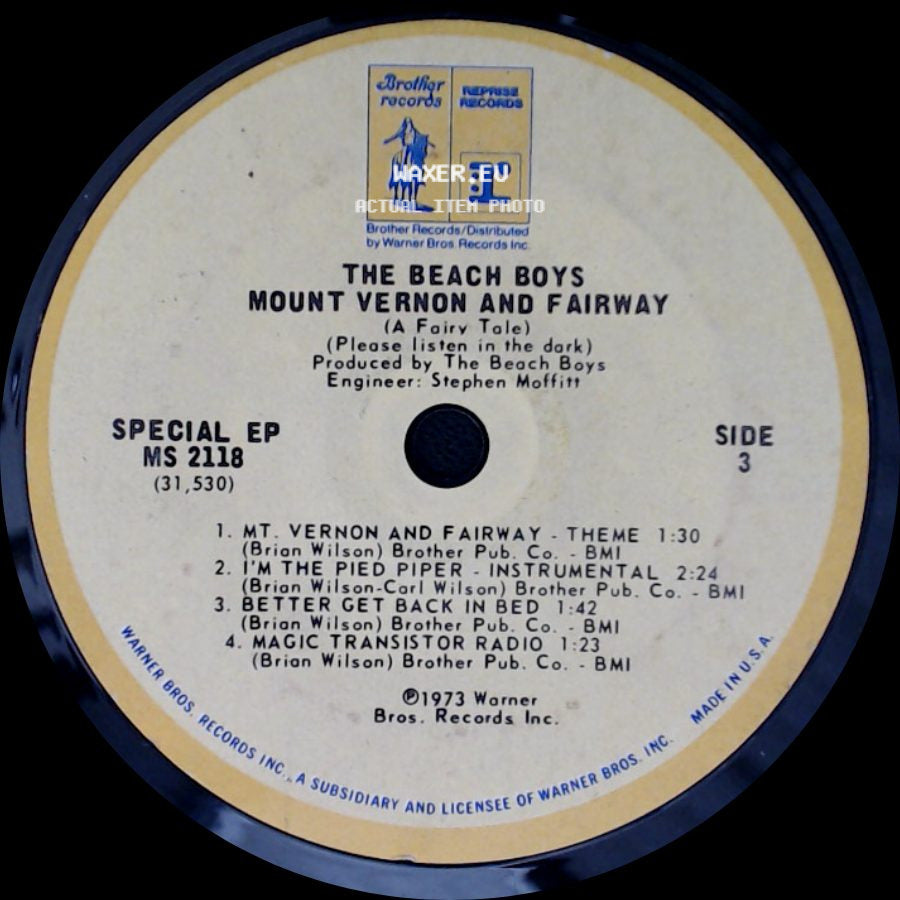 The Beach Boys - Mount Vernon And Fairway / Mount Vernon And Fairway (A Fairy Tale) side A
