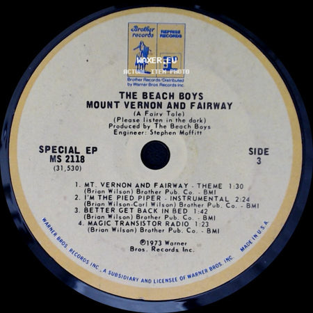 The Beach Boys - Mount Vernon And Fairway / Mount Vernon And Fairway (A Fairy Tale) side A