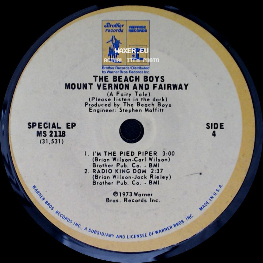 The Beach Boys - Mount Vernon And Fairway / Mount Vernon And Fairway (A Fairy Tale) side B