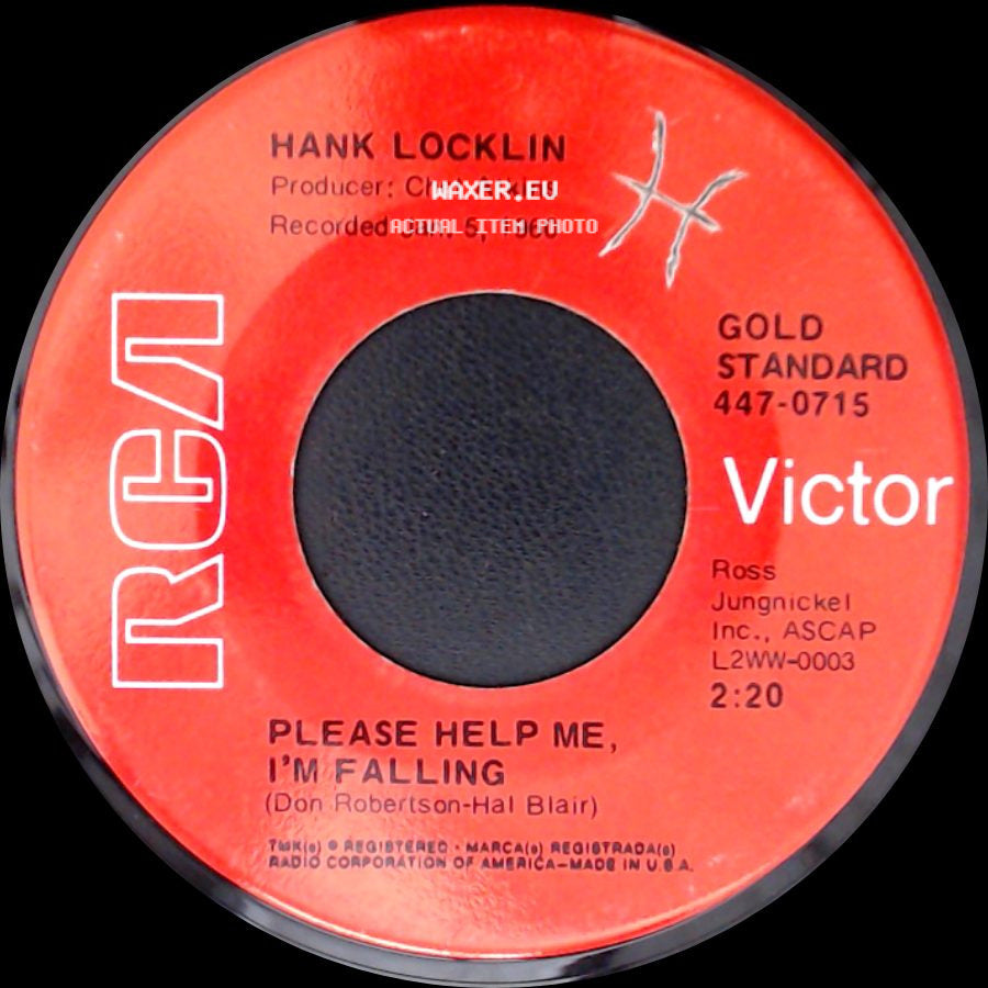 Hank Locklin - You're The Reason / Please Help Me, I'm Falling side B