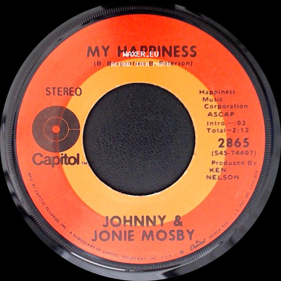 Johnny & Jonie Mosby - Let Your Sun Shine On Me / My Happiness side B