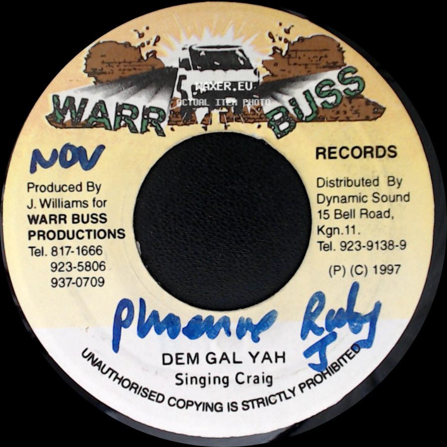 Singing Craig / Jazzwad - Dem Gal Yah / Ringworm Version side A