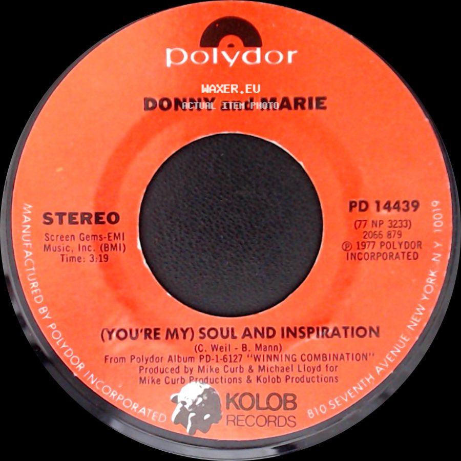 Donny And Marie - (You're My) Soul And Inspiration / Now We're Together side A