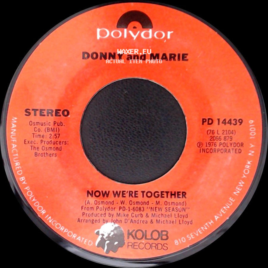 Donny And Marie - (You're My) Soul And Inspiration / Now We're Together side B