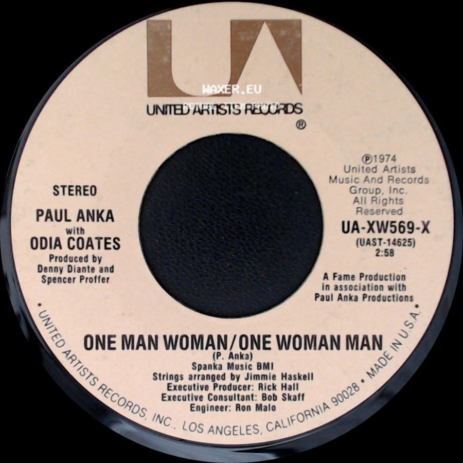 Paul Anka With Odia Coates / Paul Anka - One Man Woman / One Woman Man / Let Me Get To Know You side A
