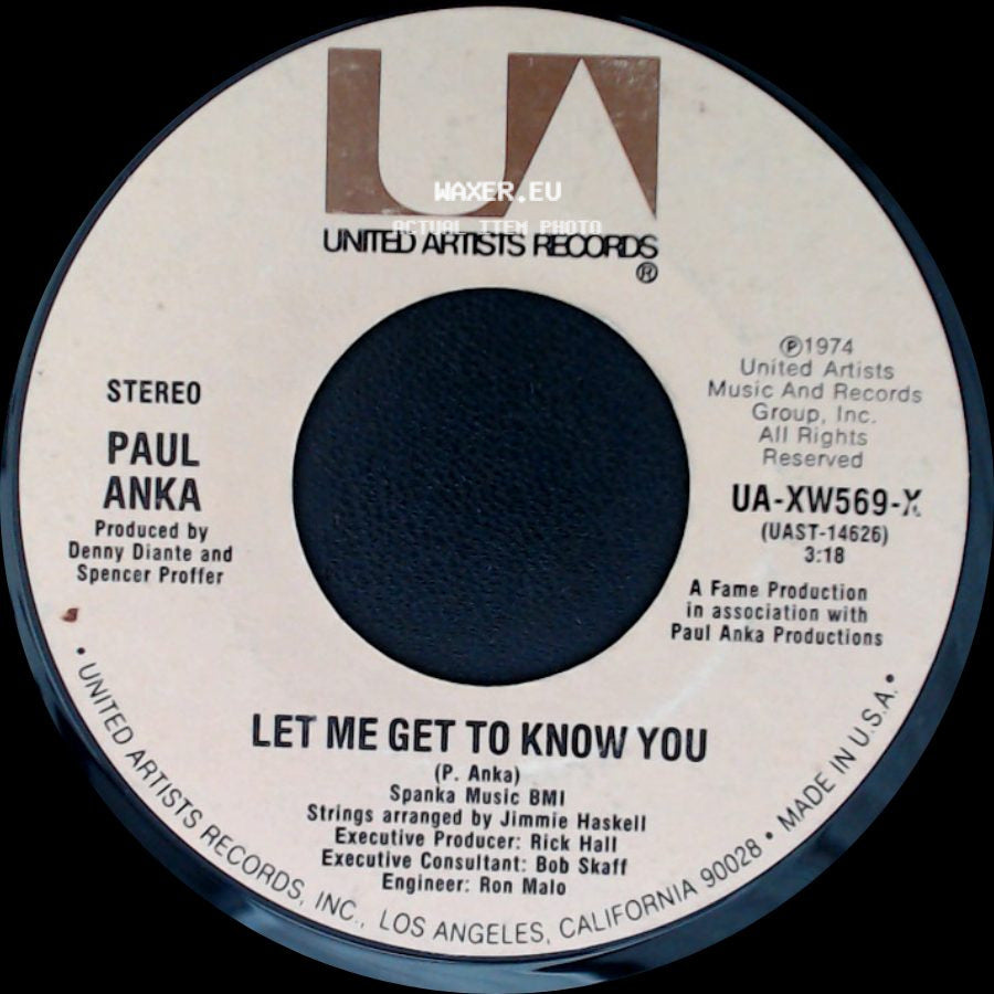 Paul Anka With Odia Coates / Paul Anka - One Man Woman / One Woman Man / Let Me Get To Know You side B