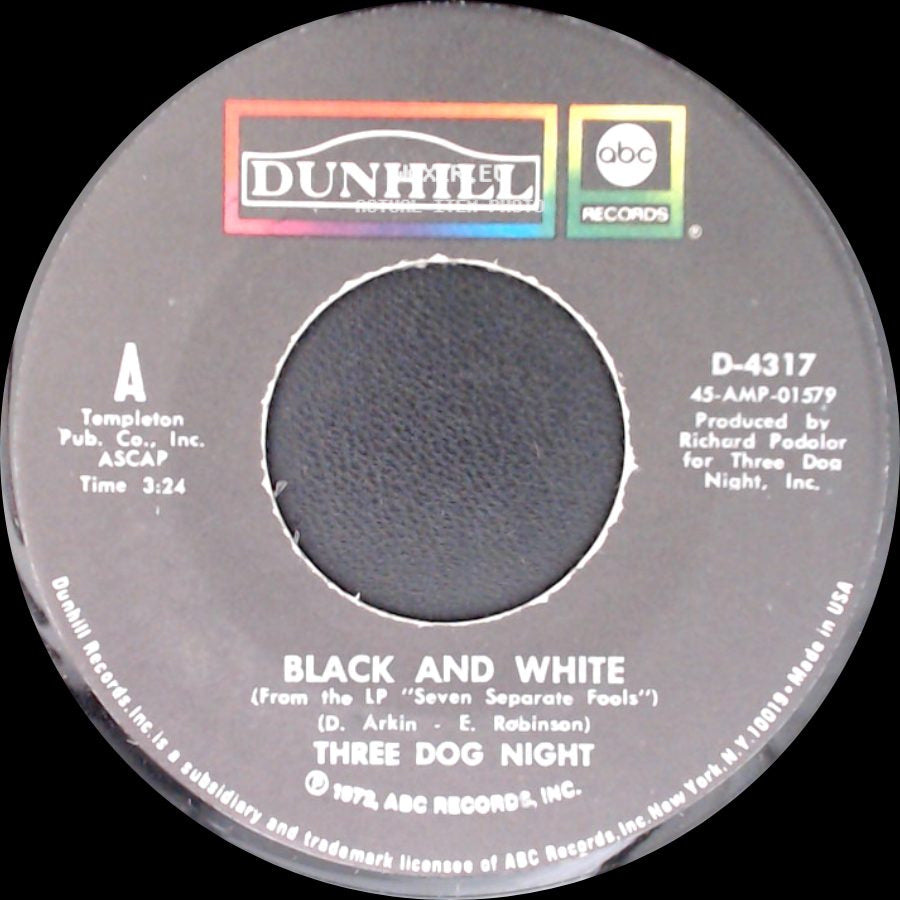 Three Dog Night - Black And White / Freedom For The Stallion side A