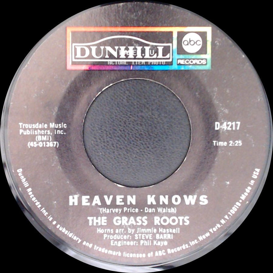 The Grass Roots - Don't Remind Me / Heaven Knows side B